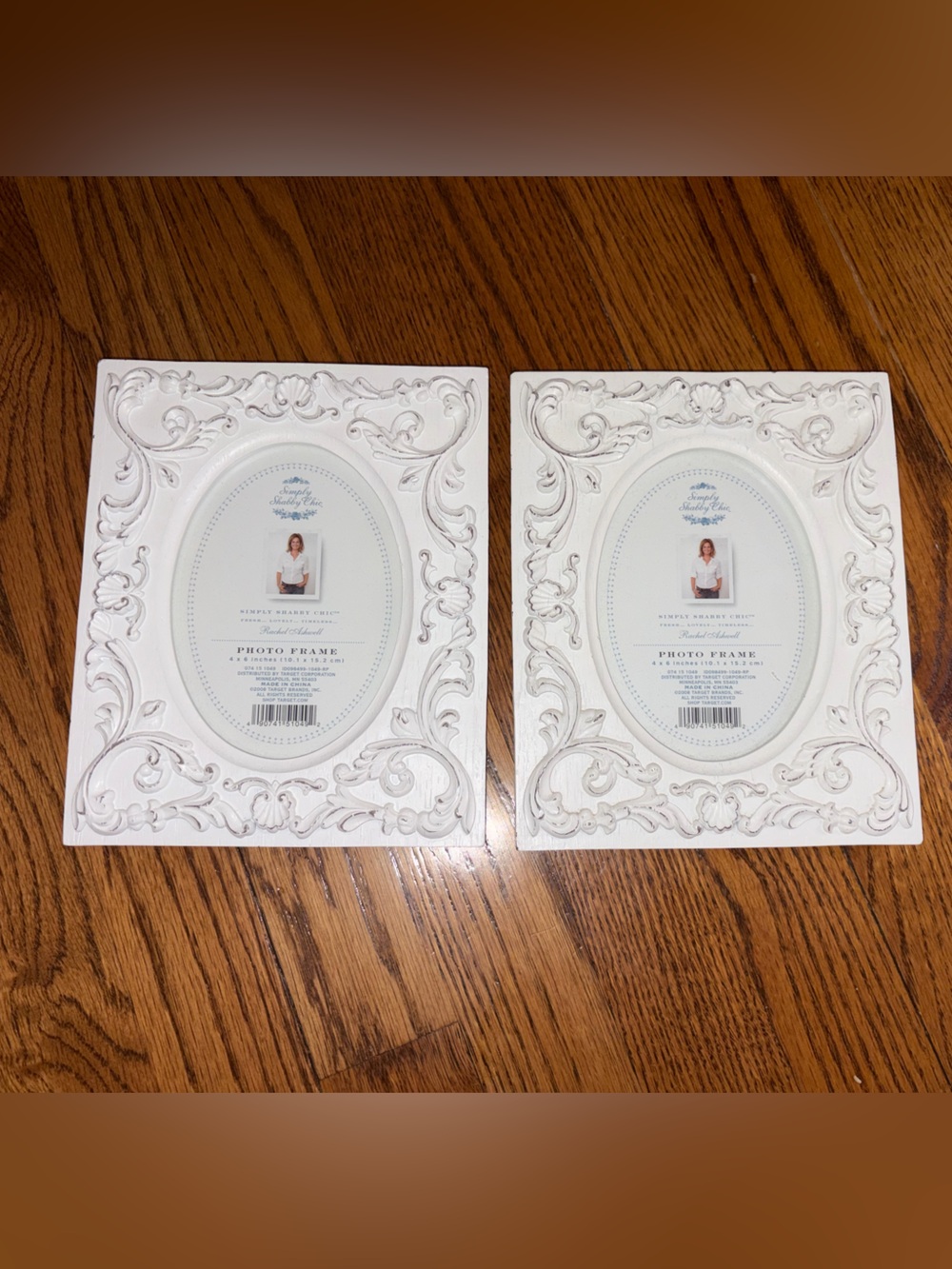 Simply Shabby Chic Floral Shell White Distressed  Picture Frames 2 two